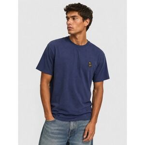 OVO October's Very Own Embroidered Owl Logo 100% Cotton T-Shirt Navy Blue S